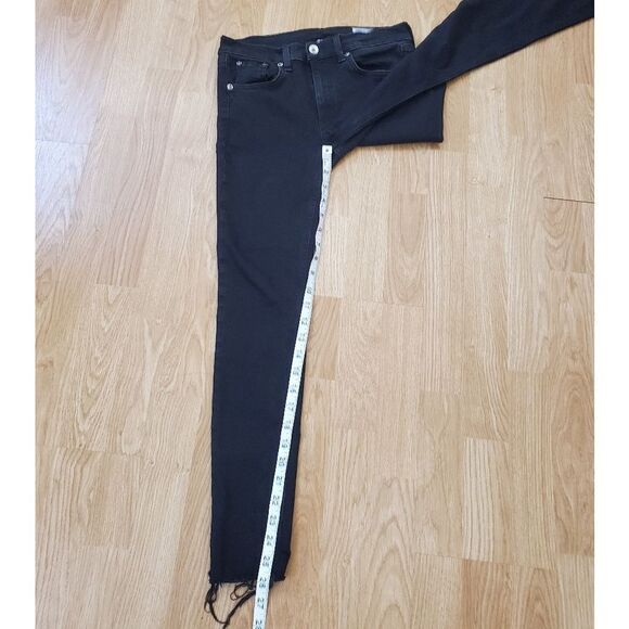 Rag & Bone Ankle Skinny Raw Hem Jeans - size 27 in Black. - Picture 9 of 14